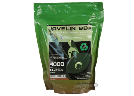 Javelin Airsoft Works .25 g ( Biodegradable ) 4000bbs