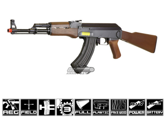 JG AK47 Carbine AEG Airsoft Rifle ( Black / Imitation Wood )