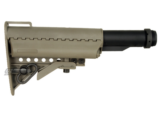 King Arms Carbine MOD Stock with Buffer Tube & 9.6V 1400mah Battery for M4 / M16 ( Dark Earth )