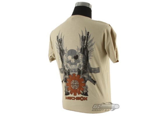 Mechbox Clothing Skull & Crossbones T-Shirt ( Tan / XL )