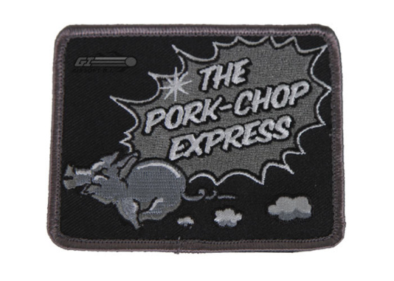 Mil-Spec Monkey Pork Chop Express Velcro Patch ( Black / White )