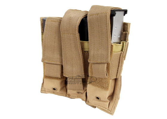 NcSTAR Triple Pistol Magazine Pouch ( Tan )