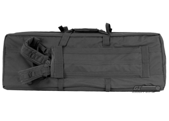 Lancer Tactical 36" Deluxe Molle Double Gun Bag w/ Flap ( Black )