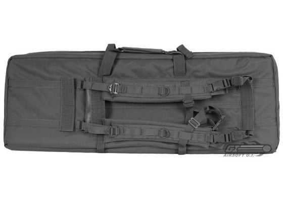 Lancer Tactical 36" Deluxe Molle Double Gun Bag w/ Flap ( Black )