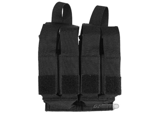 Pantac USA 1000D Cordura Molle Double M4 / M16 & Quadruple 9mm Magazine Pouch w/ Hard Inserts ( Black )