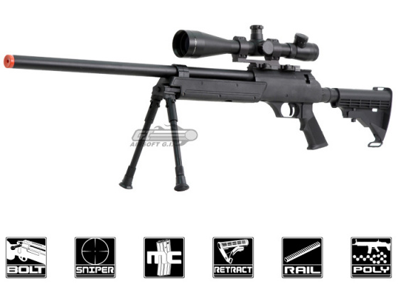 Well M187A Bolt Action Sniper Airsoft Rifle ( Black )