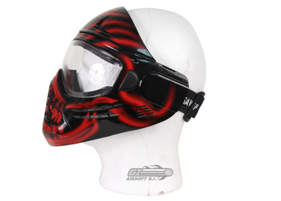 Save Phace Diablo Full Face Tactical Mask ( Red / Black )