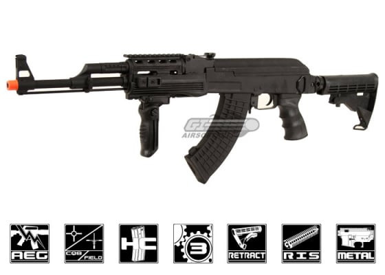 Lancer Tactical LT728C AK47 RIS AEG Airsoft Rifle ( Black )