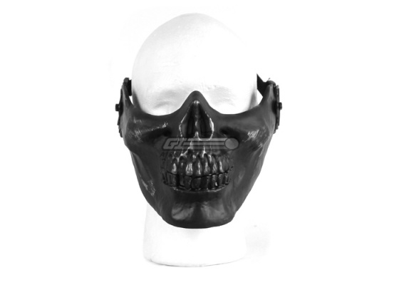 Emerson Tactical Skull Half Mask ( Black / Silver )