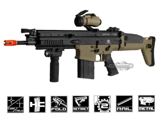 FN Herstal SCAR-H MK17 CQB Carbine AEG Airsoft Rifle by VFC ( Tan / Black )