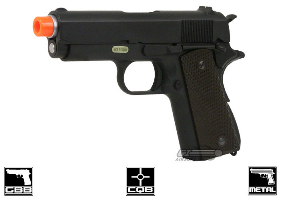 WE 3.8 1911 Officer GBB Airsoft Pistol ( Black )