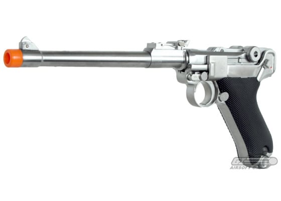 WE P08L Luger GBB Airsoft Pistol ( Silver )