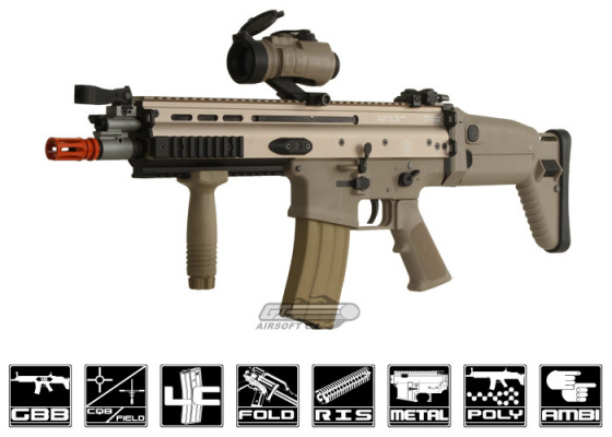 WE Open Bolt FN Herstal SCAR-L MK16 Carbine GBB Airsoft Rifle ( Tan )