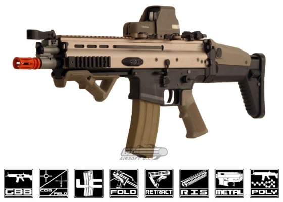 WE Open Bolt FN Herstal SCAR-L MK16 Carbine GBB Airsoft Rifle ( Black / Tan )