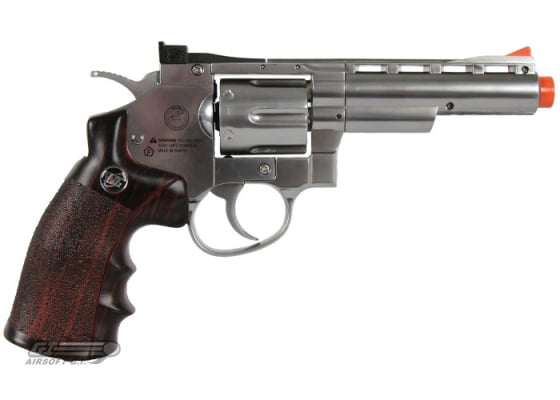 WG 4" Revolver CO2 Airsoft Pistol ( Silver / Imitation Wood )