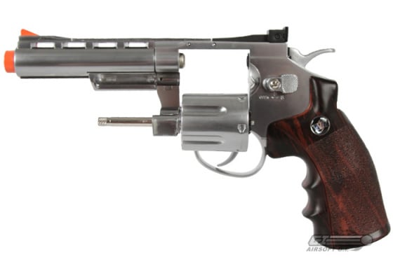 WG 4" Revolver CO2 Airsoft Pistol ( Silver / Imitation Wood )