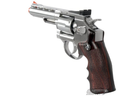 WG 4" Revolver CO2 Airsoft Pistol ( Silver / Imitation Wood )