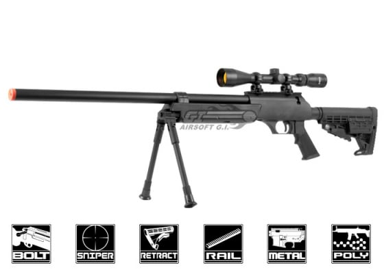 Well MB13D Bolt Action Sniper Airsoft Rifle Scope Package ( Black )