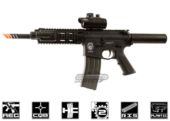 G&G Combat Machine GR16 CQW Wasp M4 Carbine Blow Back AEG Airsoft Rifle ( Black )