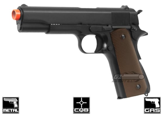 KJW M1911 Government Single Stack GBB Airsoft Pistol ( Black )