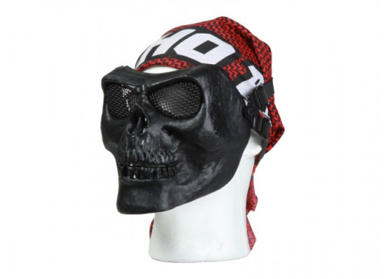 Bravo Airsoft Tactical Gear Skull Mesh Mask ( Black )