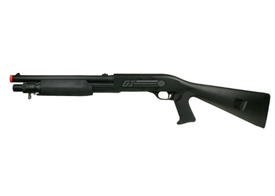 Double Eagle M3 Full Stock Multi-Shot Spring Airsoft Shotgun ( Black )