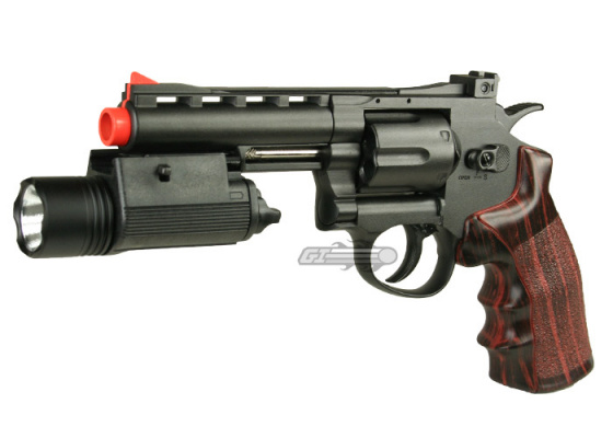 WG 4" Revolver CO2 Airsoft Pistol ( Black / Imitation Wood )