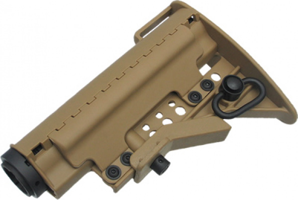 King Arms Carbine MOD Stock with Buffer Tube & 9.6V 1400mah Battery for M4 / M16 ( Dark Earth )