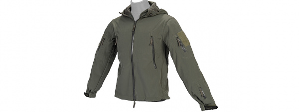 Lancer Tactical Soft Shell Jacket w/ Hood ( Sage / L )