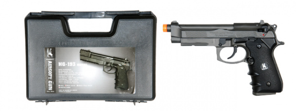 HFC HG193 M9 with Compensator Semi Auto GBB Airsoft Pistol ( Gray )