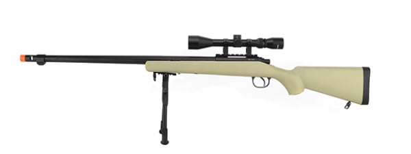 Well VSR-10 Bolt Action Sniper Airsoft Rifle Scope & Bipod Package ( Tan )