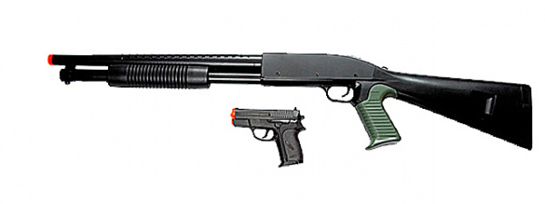 UK Arms P799B Spring Airsoft Shotgun Pistol Package ( Black )