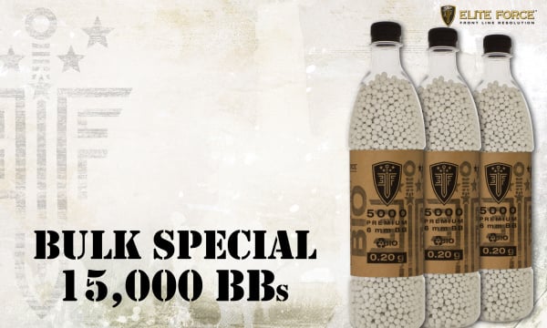 Elite Force Premium Biodegradable .20g 5000 ct. BBs 3 Bottle Special ( White )