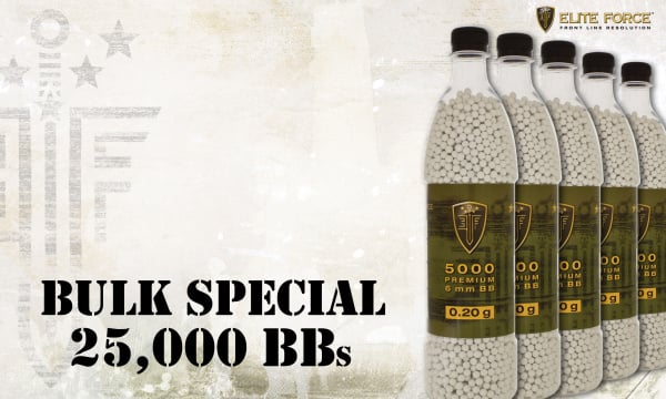 Elite Force Premium .20g 5000 ct. BBs 5 Bottle Special ( White )