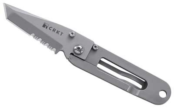 CRKT K.I.S.S. Combo Edge Tanto Folding Knife ( Silver )