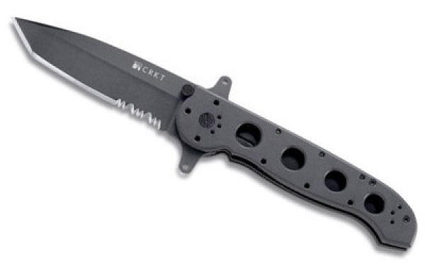 CRKT M16 3.875 Special Forces Tanto / Serrated Edge Flipper Folding Knife ( Black )