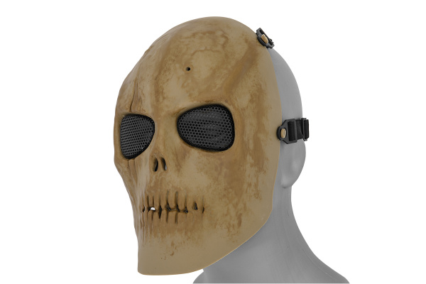 Emerson Mesh Scarred Skull Mask ( Dried Bone )