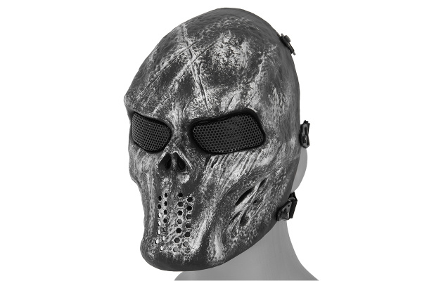 Emerson Villain Skull Mesh Face Mask ( Black / Silver )