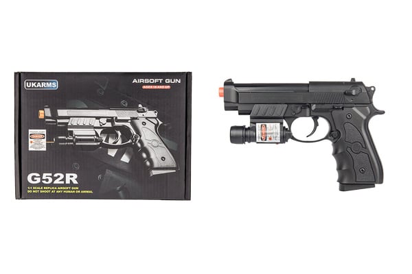 UK Arms G52R M9 Spring Airsoft Pistol w/ Laser ( Black )