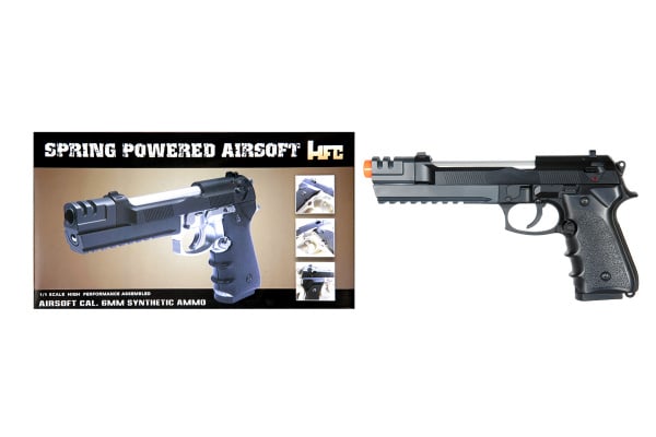 HFC HA118EBL M9 Compensated Spring Airsoft Pistol ( Black / Silver )