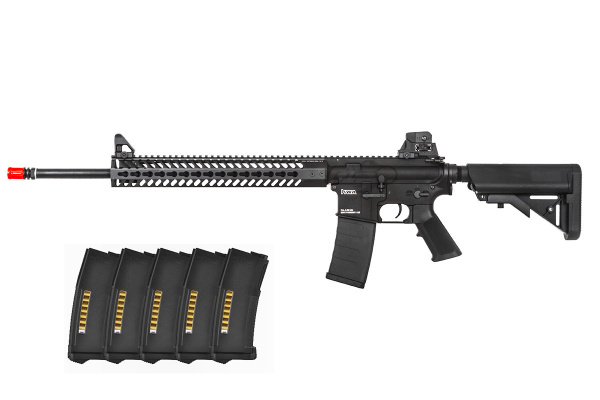 KWA KM4 KR14 AEG Airsoft Gun w/ PTS EPM Magazines - 5 Pack ( Black )