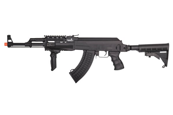 Lancer Tactical LT-728C Tactical AK Carbine AEG Airsoft Rifle w/ Retractable Stock ( Black / No Battery & Charger )
