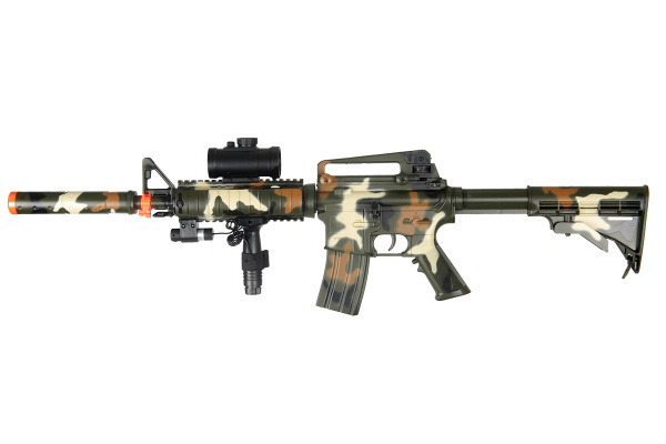 Double Eagle M83A2 M4 RIS Carbine LPEG Airsoft Rifle w/ Mock Suppressor ( CAMO )