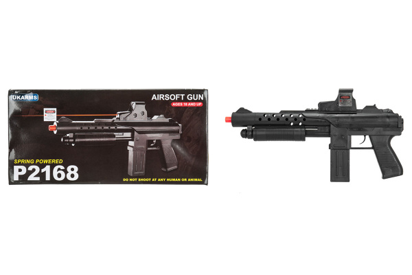 UK Arms P2168 Spring Airsoft SMG w/ Sight & Laser ( Black )