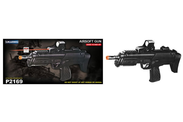 UK Arms P2169 Spring Airsoft SMG w/ Sight & Laser ( Black )