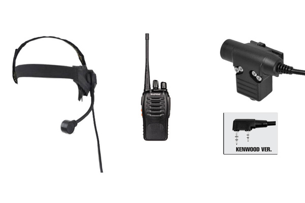 Baofeng BF-888S Radio, ZSELEX TASC1 Headset, & Z113KEN PTT Set ( Black / Coyote )