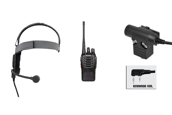 Baofeng BF-888S Radio, Bowman EVO III Headset, & Z113KEN PTT Set ( Black / OD Green )