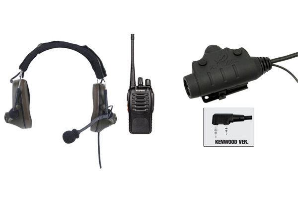 Baofeng BF-888S Radio, Z Comtac II Headset, & Z115KEN PTT Set ( Black / OD Green )