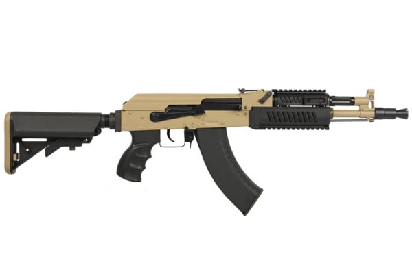 G&G RK104 ETU Crane AK Carbine AEG Airsoft Rifle ( Black / Tan / Battery & Charger Package )