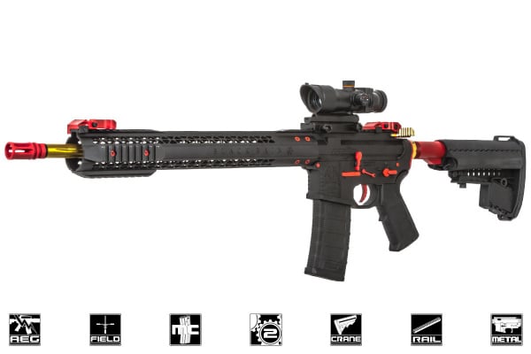 Black Rain Ordnance Limited Edition Fallout 15 3 Force Battle AEG Airsoft Rifle by King Arms ( Black / Red / Gold )